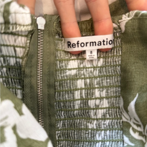 Reformation Baela Linen Midi Dress Size 8 - Picture 3 of 5